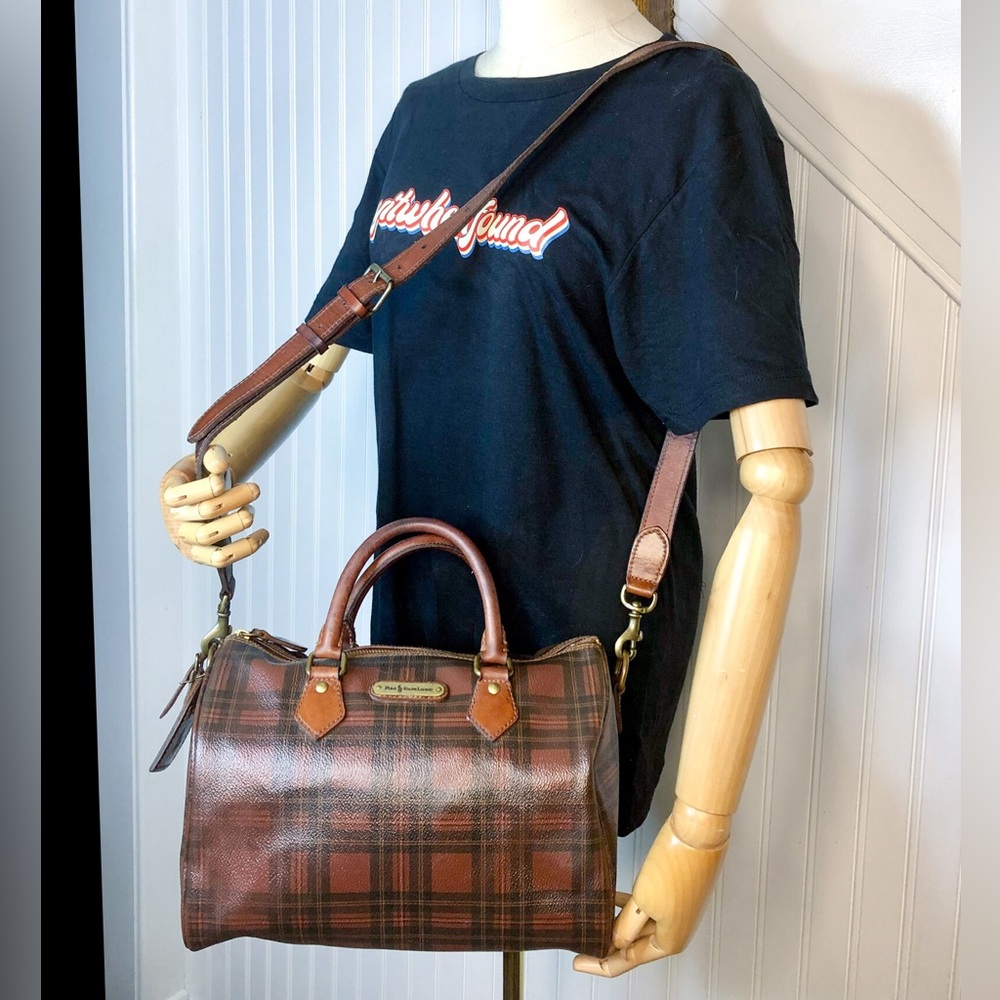 RALPH LAUREN Tartan Plaid Boston Travel Crossbody Shoulder Bag Speedy 30